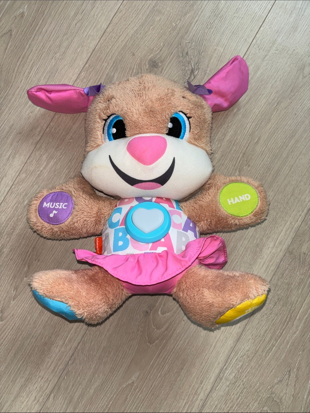 Interactive Pink Plush Learning Puppy Toy